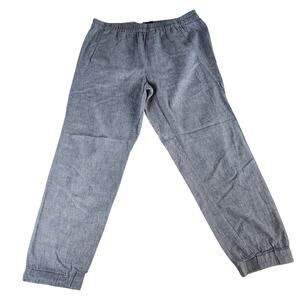 Mossimo Supply Co. Women's Blue Linen Blend Jogger Pants Sz M Casual Everyday